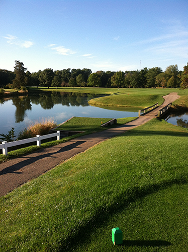 golfmohr view of pond on course green